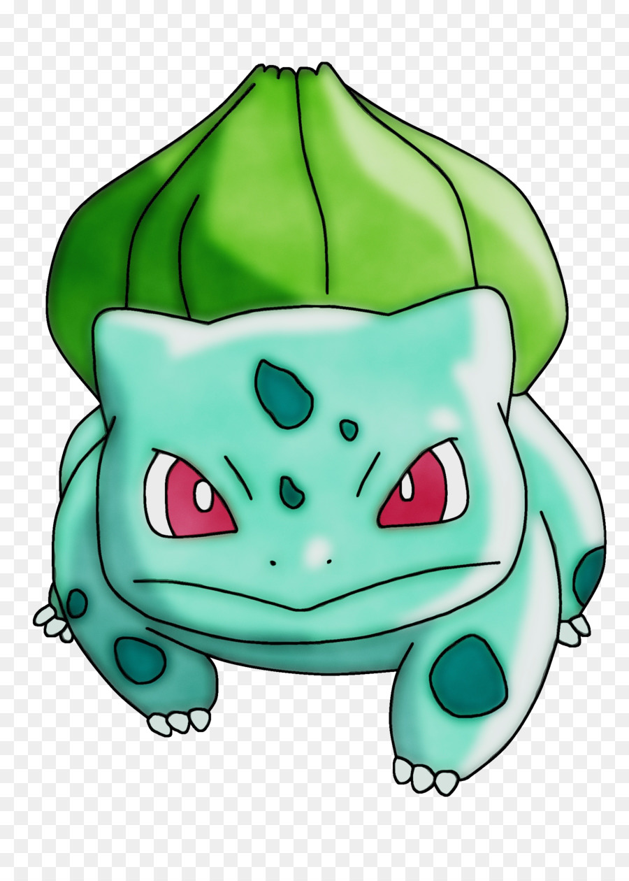 A cartoon-style image of Bulbasaur, the frog-like Pokemon, with a wide-eyed, determined expression.